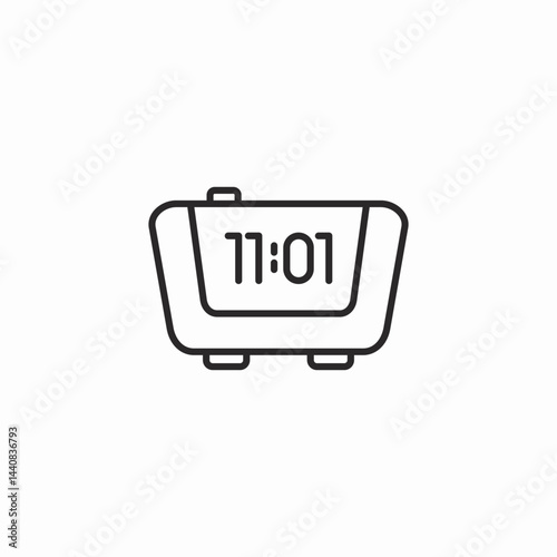 digital alarm icon sign vector