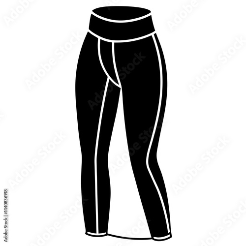 Yoga Pants Silhouette Vector on White