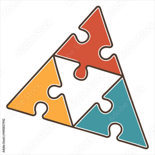 Abstract Puzzle Triangle Symbol
