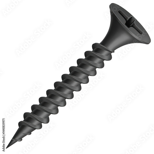 black screwdriver isolated on white background