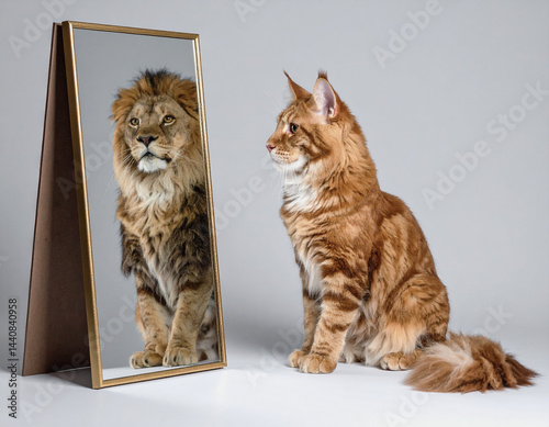 Cat Looking at Itself in the Mirror, Reflection of a Lion - Narcissism and Personality Disorders