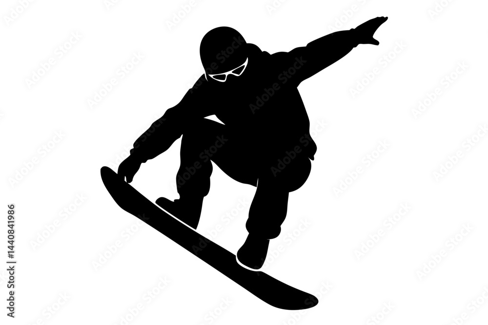 Snowboarder silhouette on white background design for winter sports graphics, snowboarder, snowboard, silhouette, vector, winter, sport, activity, extreme, snow, board, white background, snowboarding