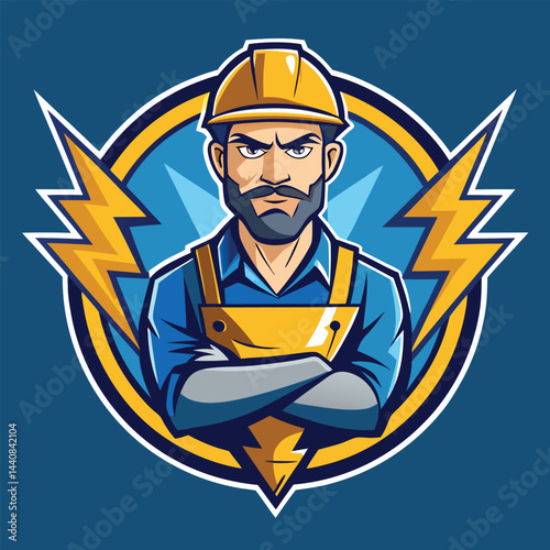 Energetic vector logo design for electrical contractor emphasizing professionalism and reliability in electrical services across various projects