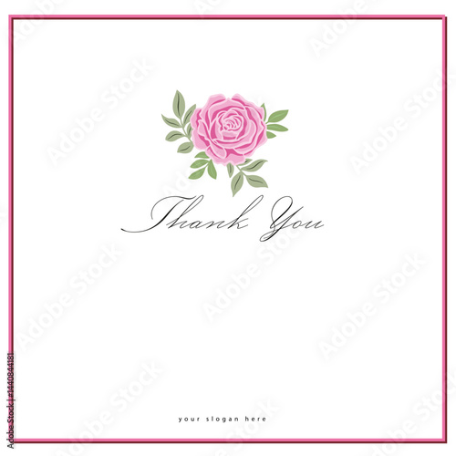 Red Rose Flower Vector Illustration. Pink rose for wedding design. 