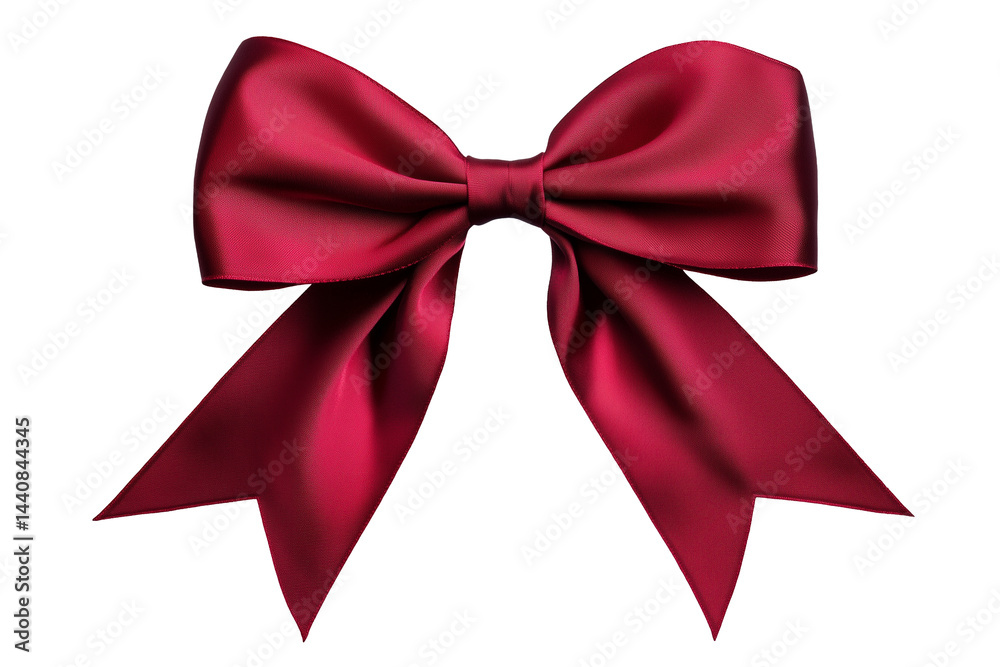Fototapeta premium Red ribbon from a gift box, knotted bow