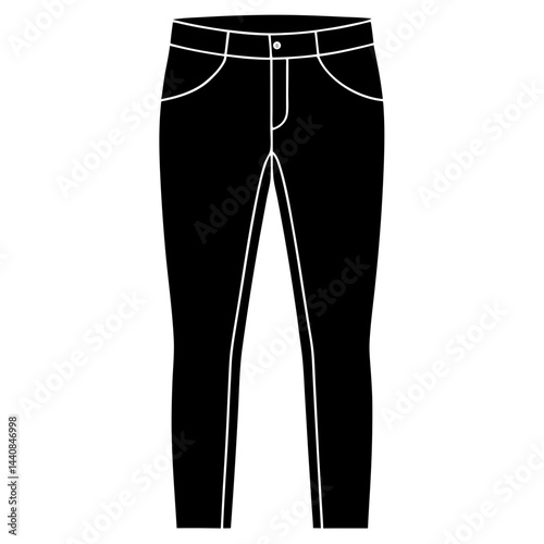 Skinny Jeans Silhouette Vector on White