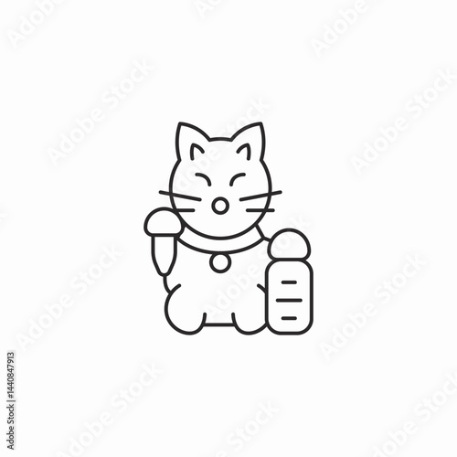lucky cat icon sign vector