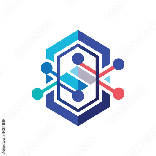 Modern vector logo design showcasing molecular diagnostics with a sleek and contemporary aesthetic suitable for biotechnology branding and innovation