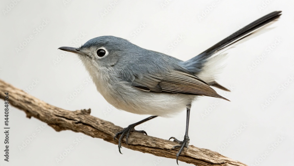 Fototapeta premium Blue Gray Gnatcatcher on studio background 