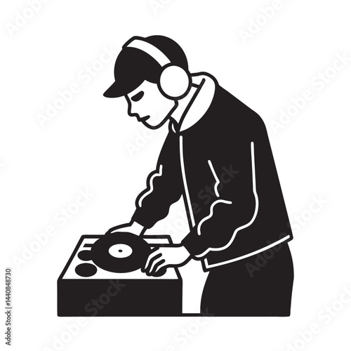 Sound Engineer Adjusting Audio Equipment With Headphones