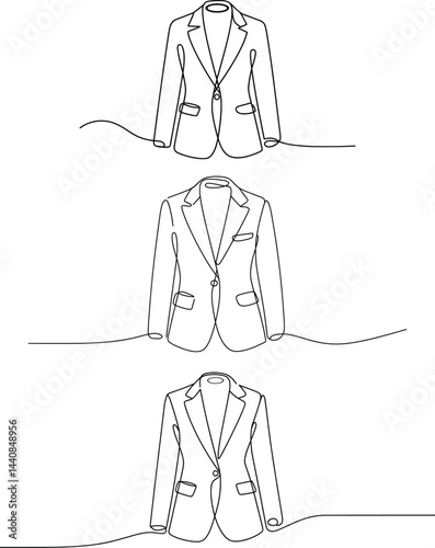 Continuous Line Drawing Blazer Jacket Minimalist Fashion Art