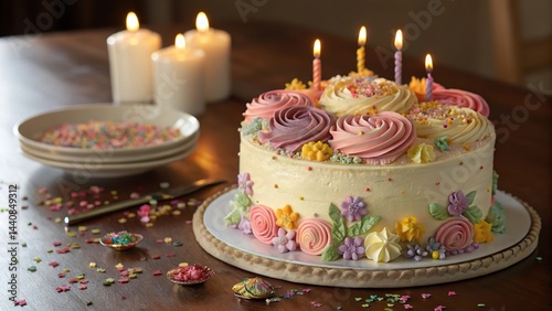 birthday cake with candles