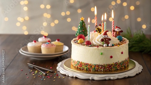 birthday cake with candles