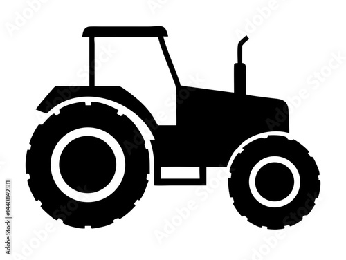 Tractor Silhouette Icon - Farming & Agriculture Vehicle