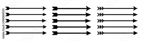 Collection of Arrows set bow. arrows Archer symbol. white background. Vector illustration.