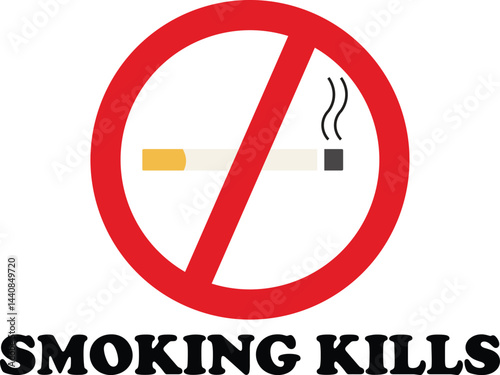 No Smoking Warning Sign Illustration. Say No To Drugs