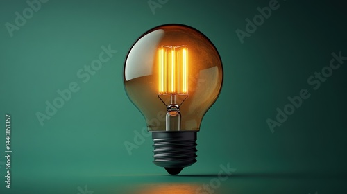 Glowing incandescent light bulb