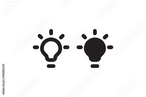 Light Bulb Idea Icon Outline and Solid Style Vector