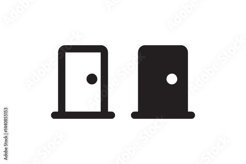 Simple Door Icon Symbolizing Entrance and Exit Vector
