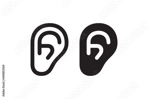 Ear Icon for Listening, Hearing and Audio Concepts Vector