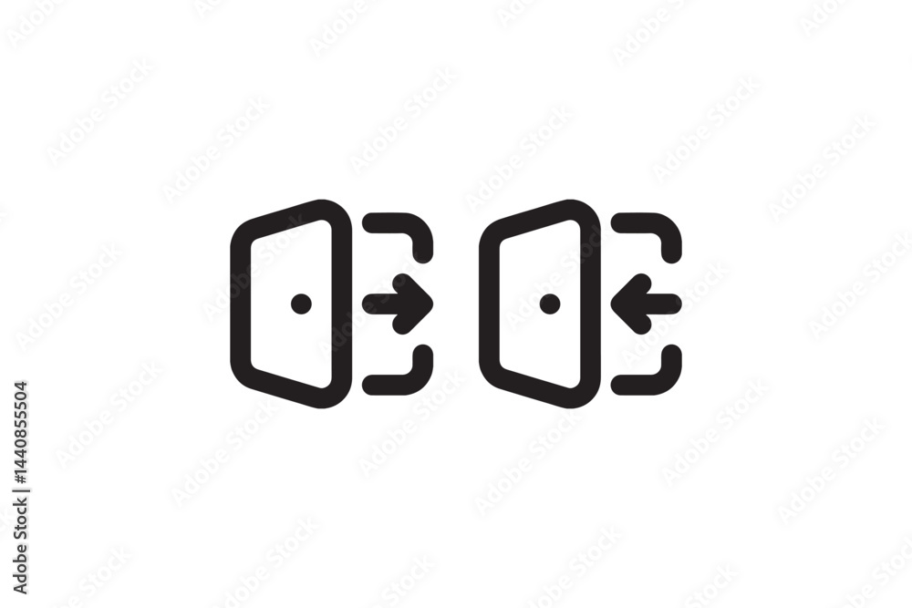 Login and Logout Door Icon Set Vector Login and Logout Door Icon Set Vector