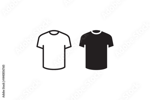 Simple T-Shirt Icon Set for Clothing and Fashion Projects vector