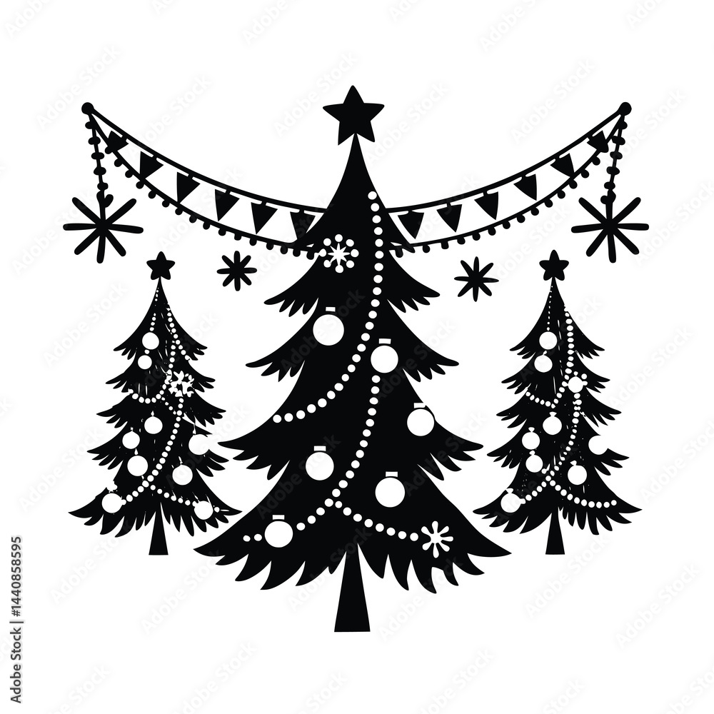 Obraz premium christmas tree silhouette
