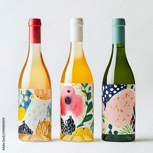Floral Wine Bottles Studio Shot. (4)