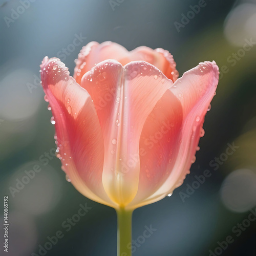 Vibrant pink and purple tulip
