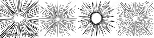 A retro starburst design element radiates from the center to create a vibrant sunburst or firework explosion effect, ideal for vintage or abstract graphic compositions
