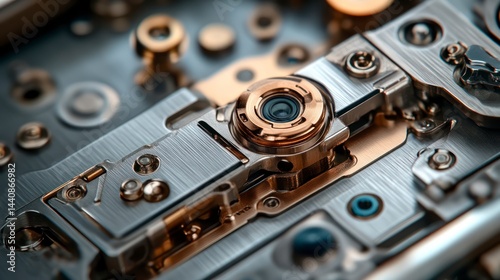 Wallpaper Mural Precision Engineering CloseUp of a Camera Lens Mechanism with Metallic Components and Intrica Torontodigital.ca