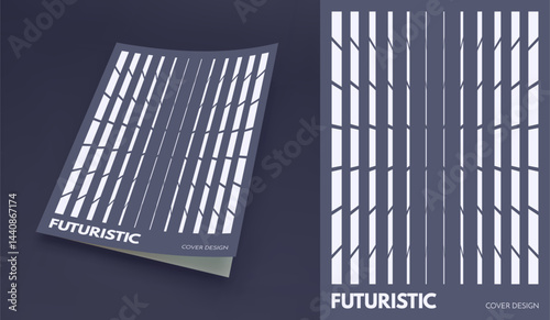 Image of many rectangular flat shapes with transition effect. Dynamic gradient pattern. Cover design template. 3D illustration for brochure, poster, presentation, flyer or banner.