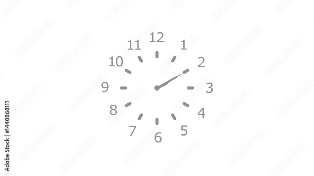 Minimalist Analog Clock Isolated, Clock Animation for Time Concept Minimalist Analog Clock Isolated, Clock Animation for Time Concept