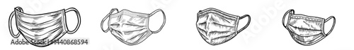 A basic black outline of a face mask represents health and safety precautions taken during the pandemic