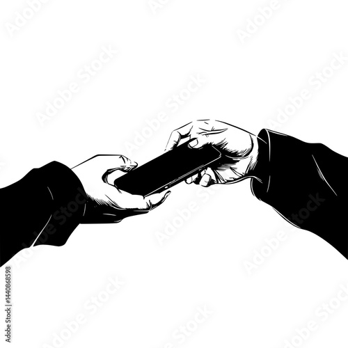Black and White Silhouette of Person Holding Smartphone – Man or Woman Using Mobile DeviceBlack and White Silhouette of Person Holding Smartphone – Man or Woman Using Mobile Device