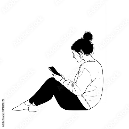Black and White Silhouette of Person Holding Smartphone – Man or Woman Using Mobile DeviceBlack and White Silhouette of Person Holding Smartphone – Man or Woman Using Mobile Device