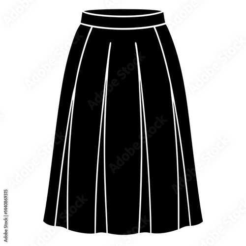 Minimal Maxi Skirt Silhouette Vector on White