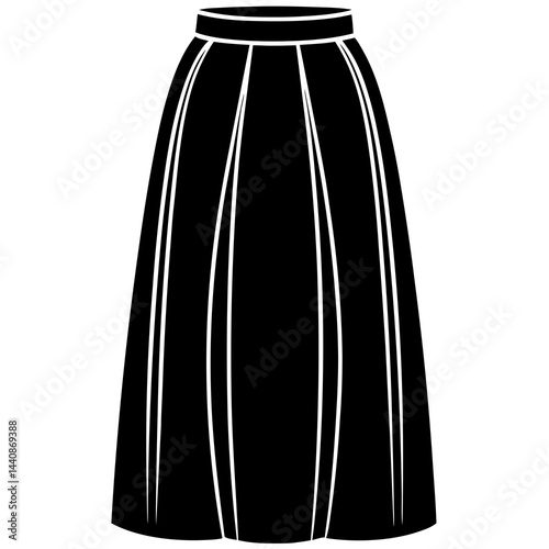 Minimal Maxi Skirt Silhouette Vector on White