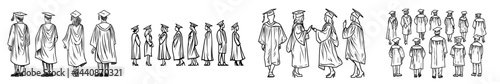 A gathering of graduation profiles highlighting varied students clad in caps and gowns, representing accomplishment and academic triumph