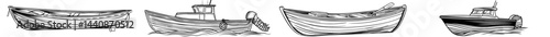A basic outline of a boat, perfect for designs with a nautical theme, depicting water transportation