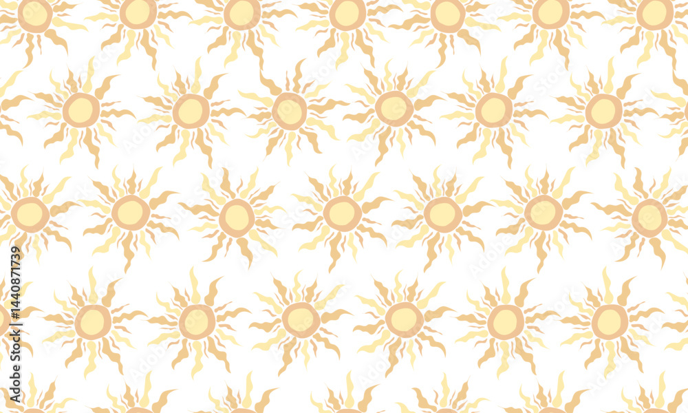 seamless pattern with abstract butter yellow suns on white background, summer boho style design for textile, wrapping paper, wallpaper, greeting cards, decoration seamless pattern with abstract butter yellow suns on white background, summer boho style design for textile, wrapping paper, wallpaper, greeting cards, decoration