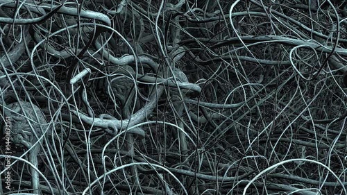 Abstract Animation of Tangled, Flowing Vines: Ideal for Backgrounds