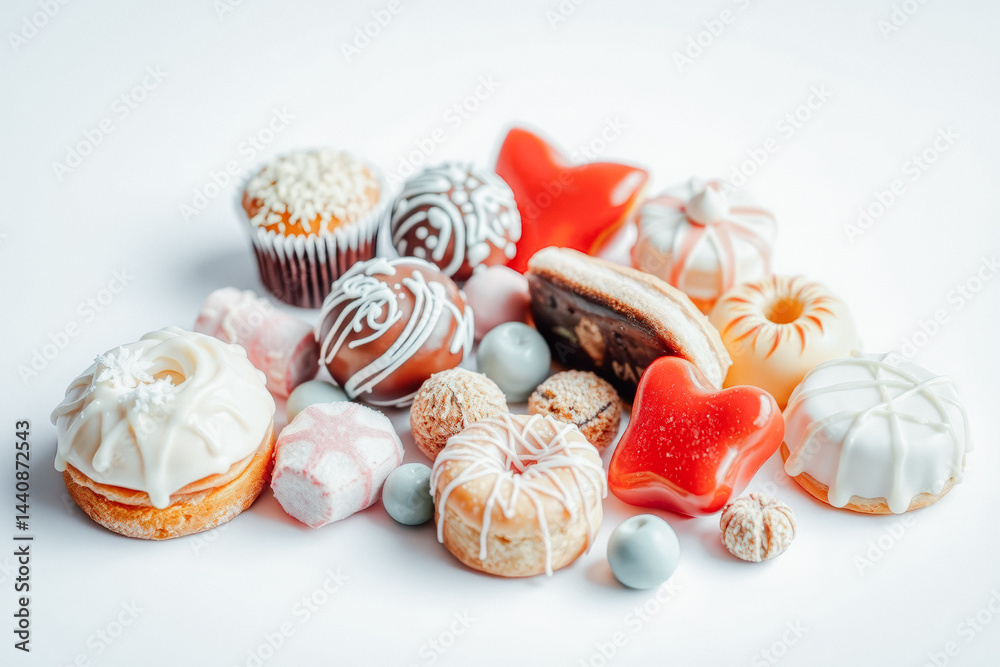 Assortment of Colorful and Decorative Confectionery