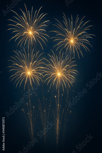 Colorful Fireworks Display Lights up the Night Sky During Festive Celebration...