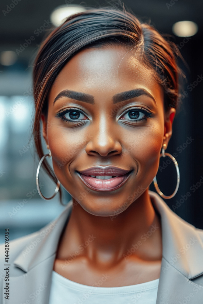 Close-Up Portrait of a Confident Black Woman