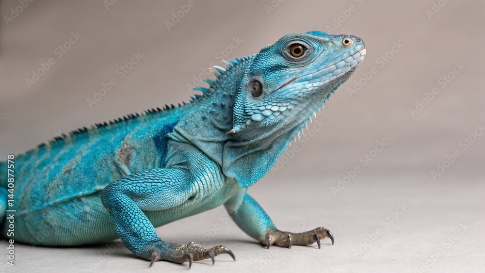 Fototapeta premium Blue Iguana on studio background 