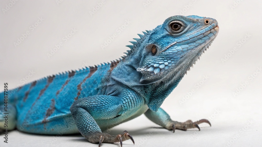 Fototapeta premium Blue Iguana on studio background 