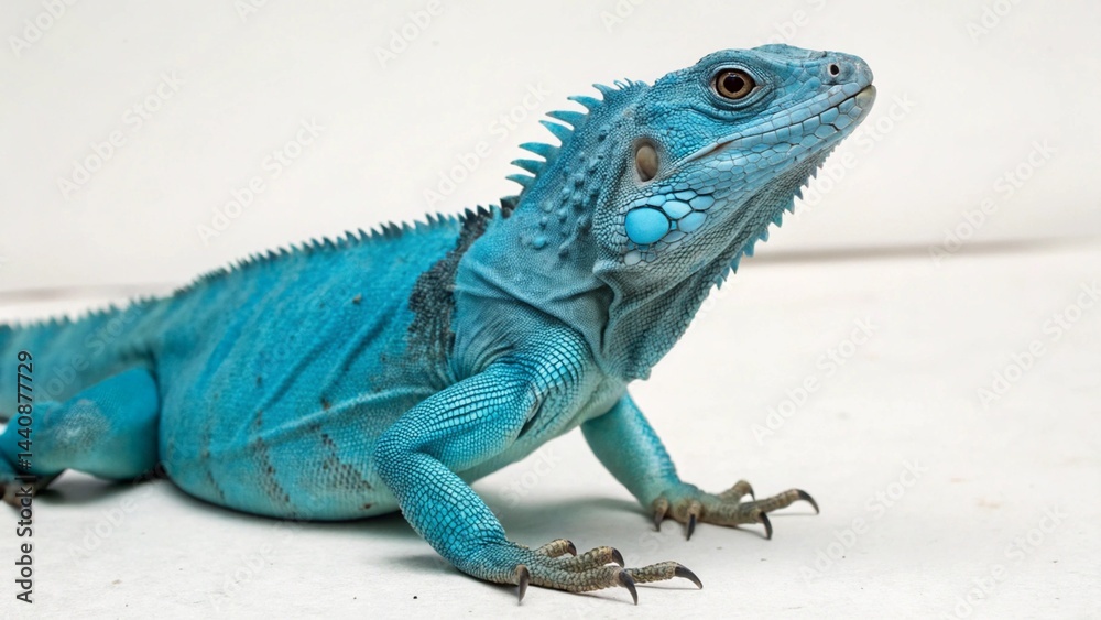 Obraz premium Blue Iguana on studio background