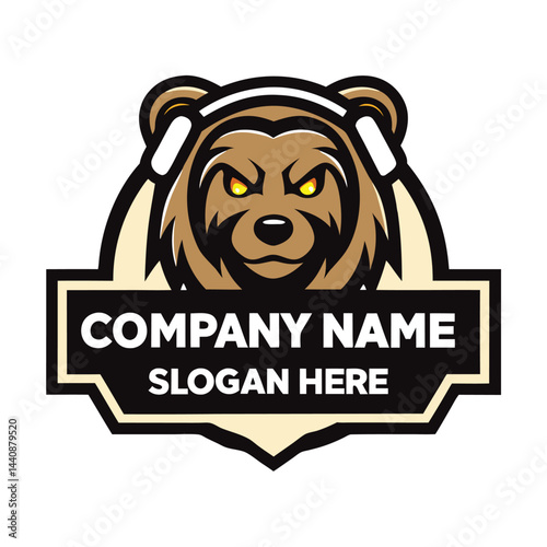 Bear with Headphones Logo