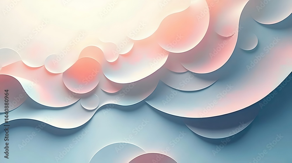 Beautiful abstract waves in soft pastel colors creating a serene and calming atmosphere.